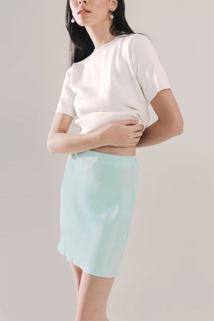 Lily Bias Mini Skirt in Jewel