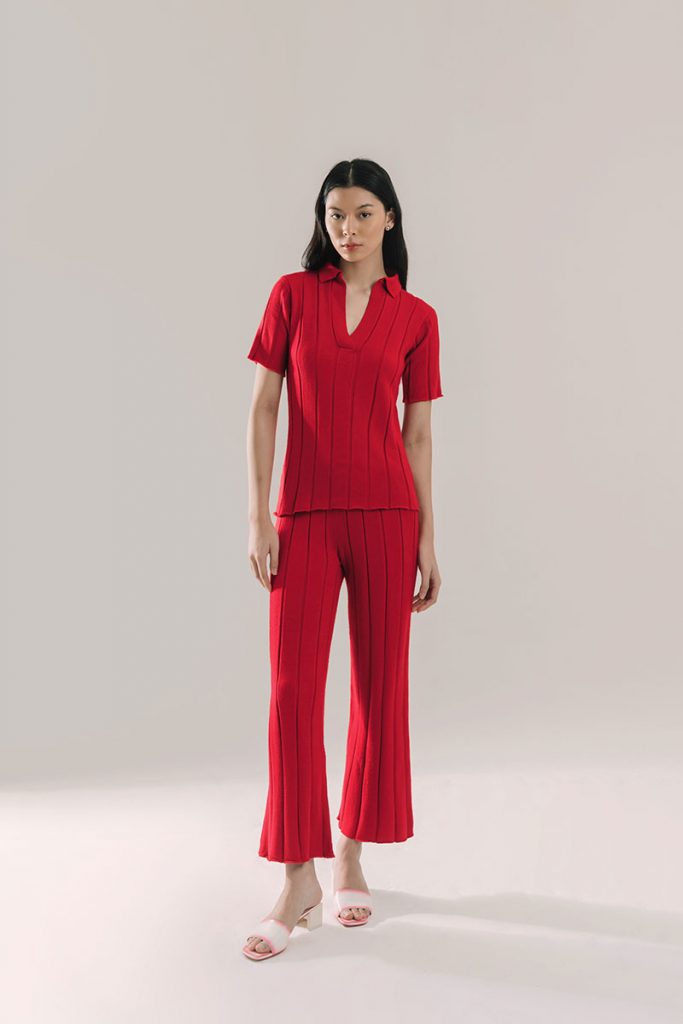 Renni Knit Polo Top in Ladybird