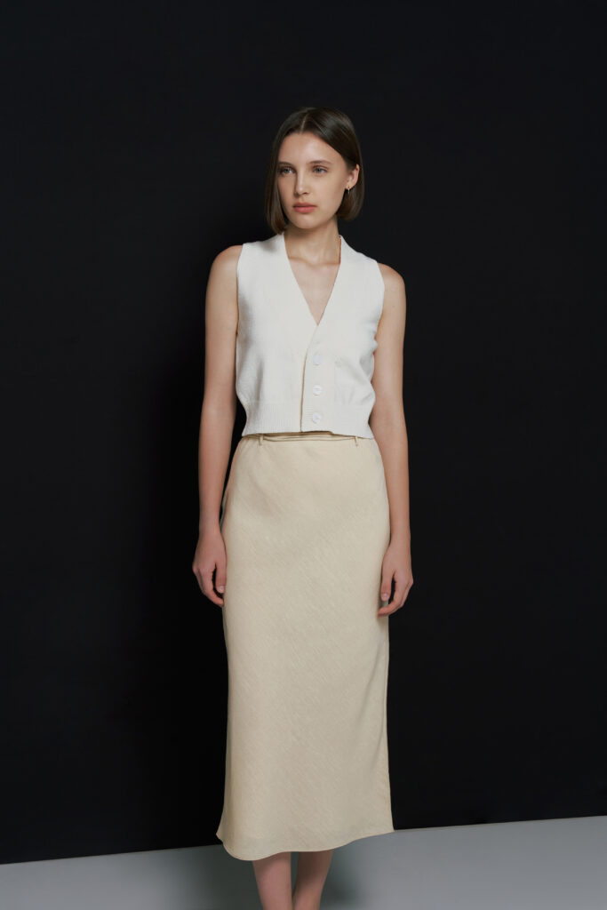 Holly Knit Vest in Ivory