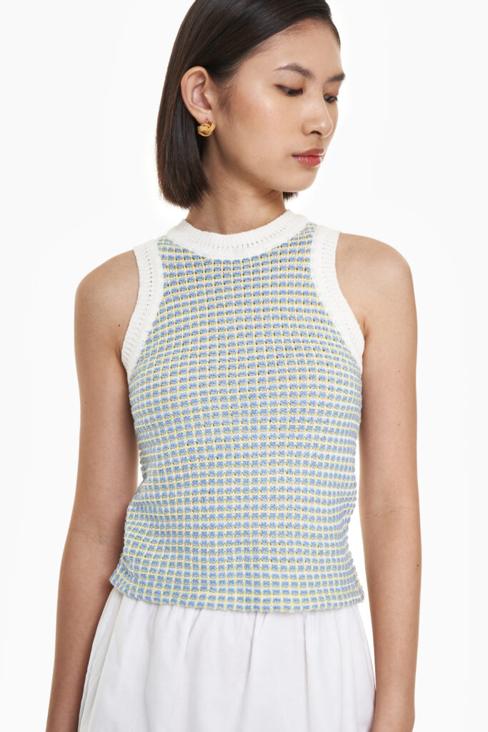Como Knit Tank in Island Blue