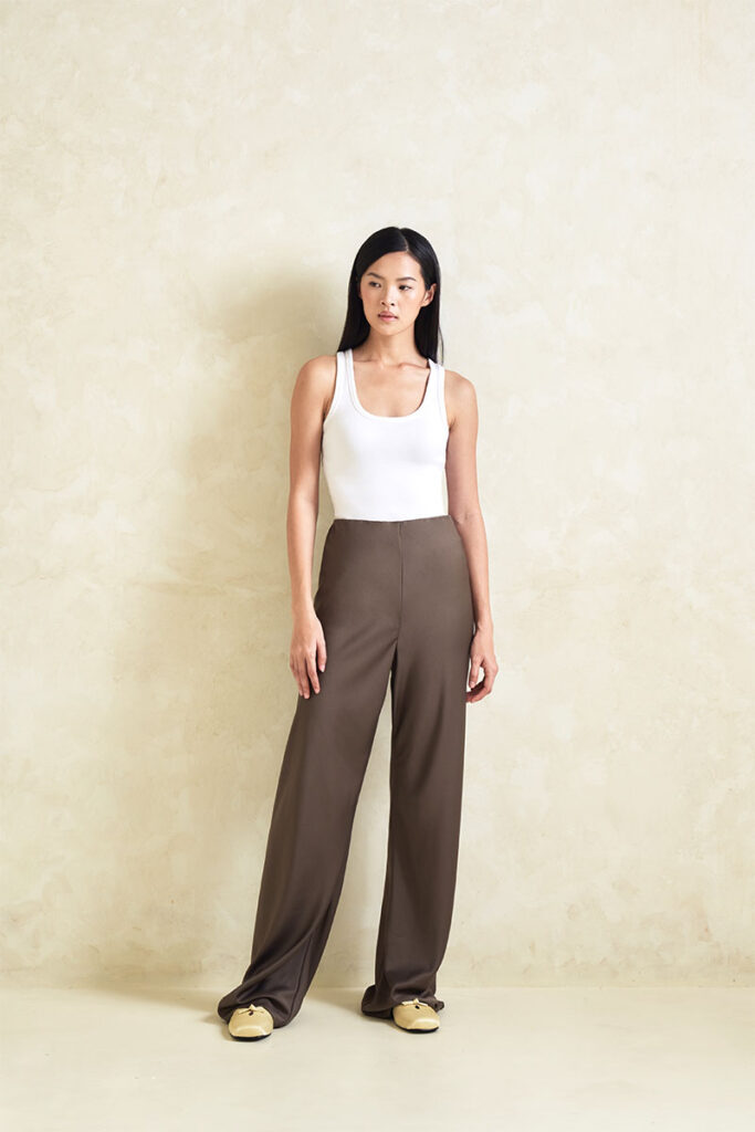 Daisy Satin Pants in Cedar