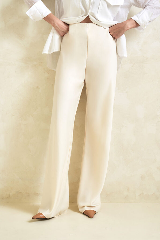 Daisy Satin Pants in Cornsilk