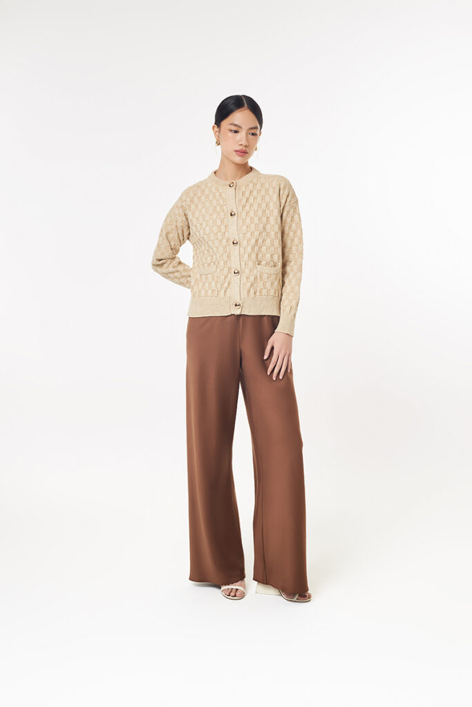 Daisy Satin Pants in Caramel