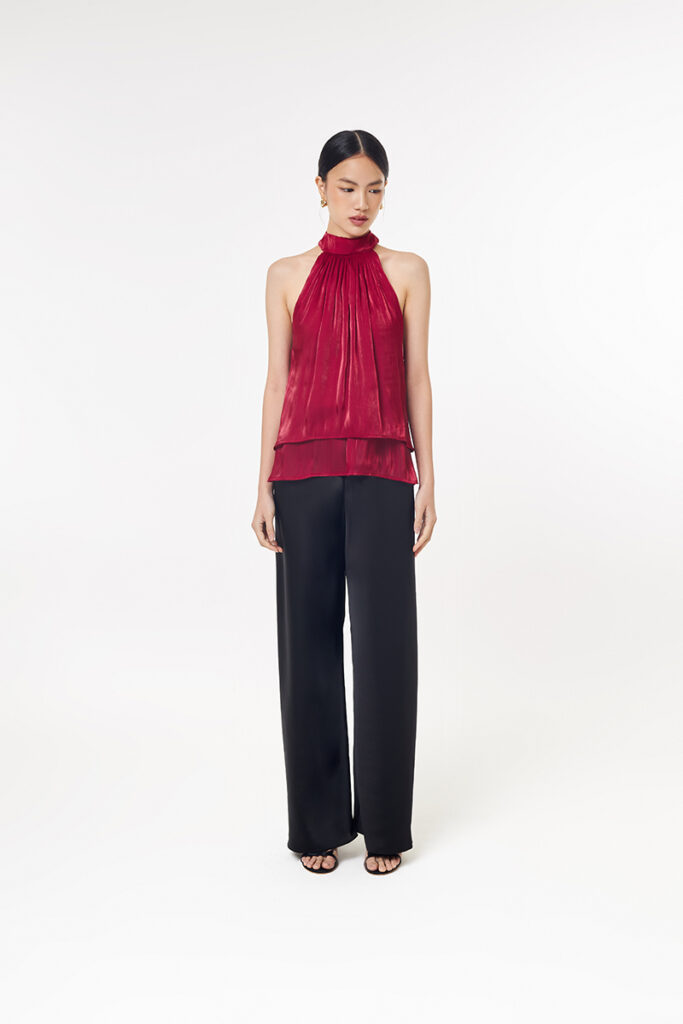 Daisy Satin Pants in Black