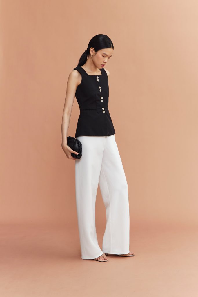 Hallie Crepe Pants in White