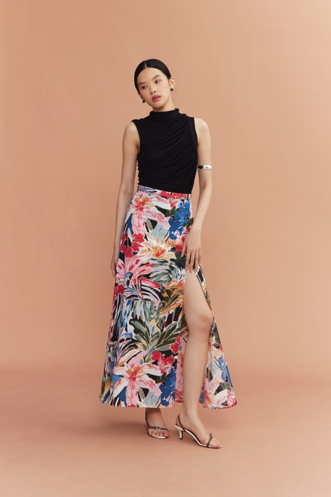 Sabrina Slit Skirt in Floral