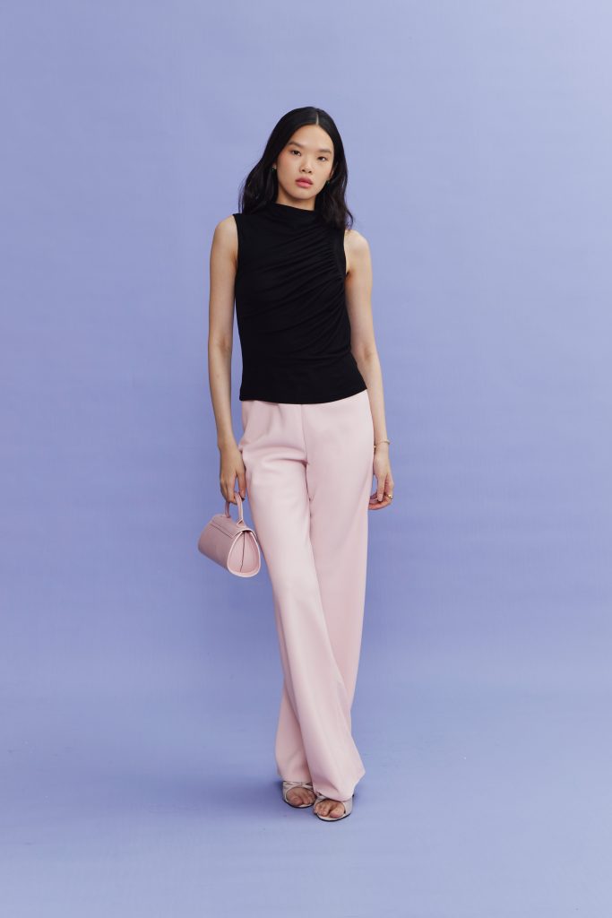 Hallie Crepe Pants in Soft Pink